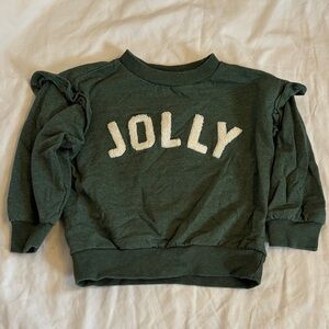 Jessica Simpson Dark Green 'JOLLY' Chenille Sweatshirt